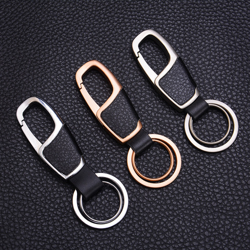 Premium 4S Car Keychain Belt Clip Fashion Men's Genuine Leather Waist Keychain Holder Corporate Gift