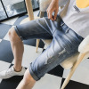 summer Thin section cowboy shorts Self cultivation Korean Edition Pants Elastic force Youth hole man Leisure 5 Five point pants