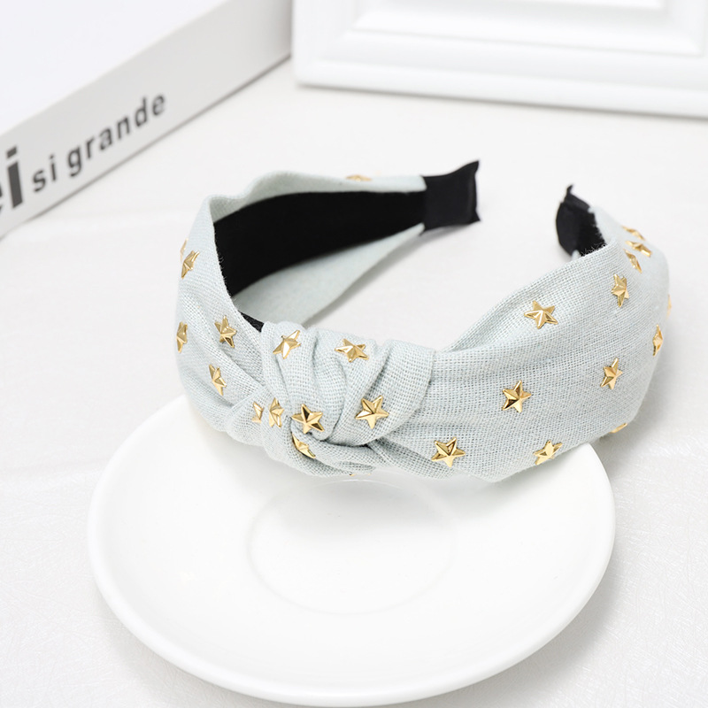 Cloth Headband Korean Simple Solid Color Rhinestone Star Knot Headband display picture 6