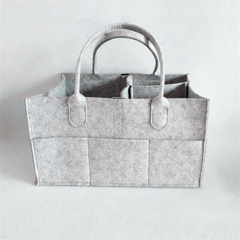 多格毛毡婴儿用品纸尿裤收纳包 收纳手提尿布篮