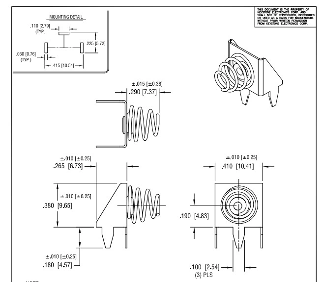 Батарейка Keystone Electronics 629 отрицательная AAA AA N A23