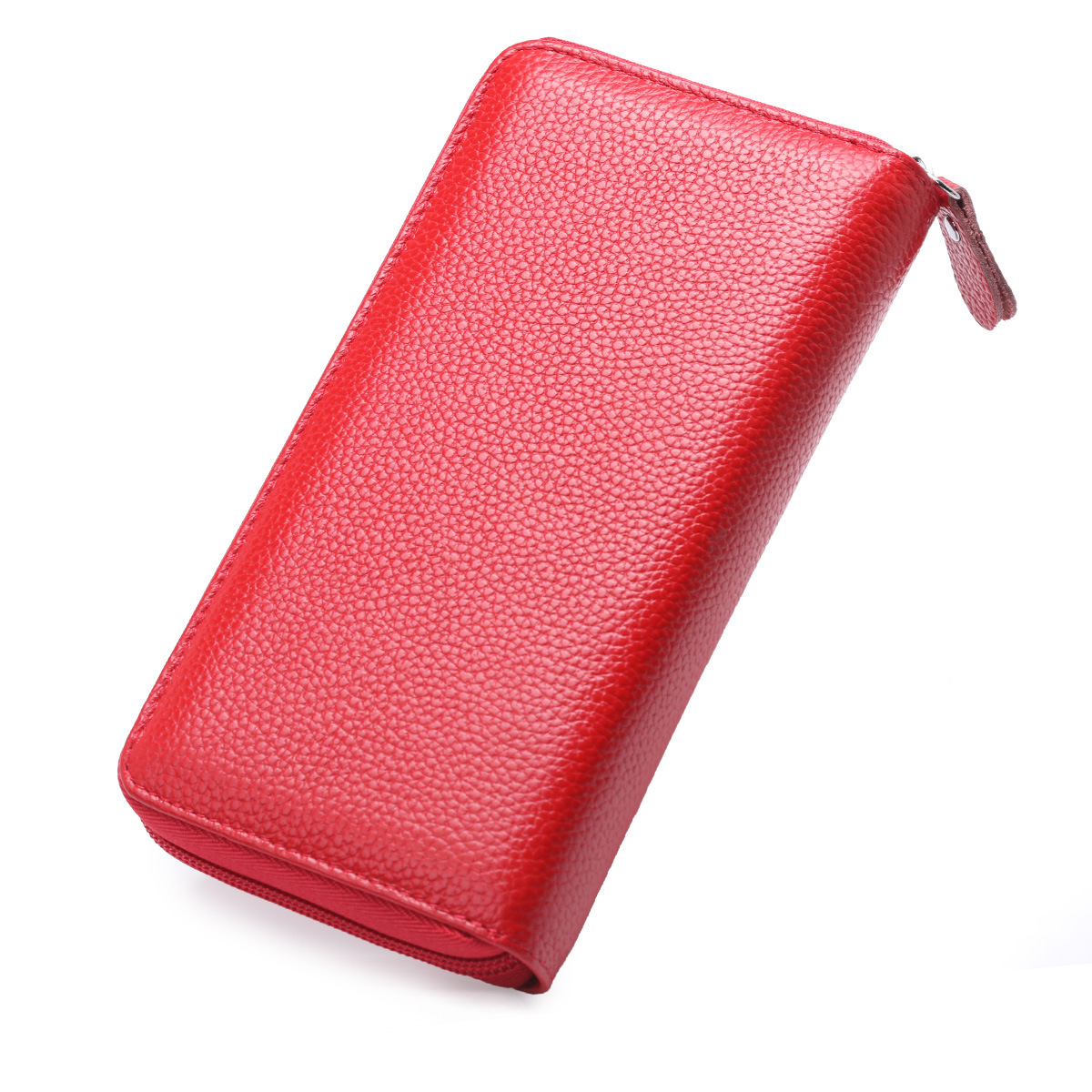 165g Weight Polyester Lining Material Zipper Closure Type Business, Travel Occasion Leather Material Solid Color Pattern Unisex Gender Fashion Style Square Shape Coffee, Pink, Purple, Red, Blue, Black Color Anti-rfid Creative Men's And Women's Leather Long Wallets Multi-function Zipper Wallet 20