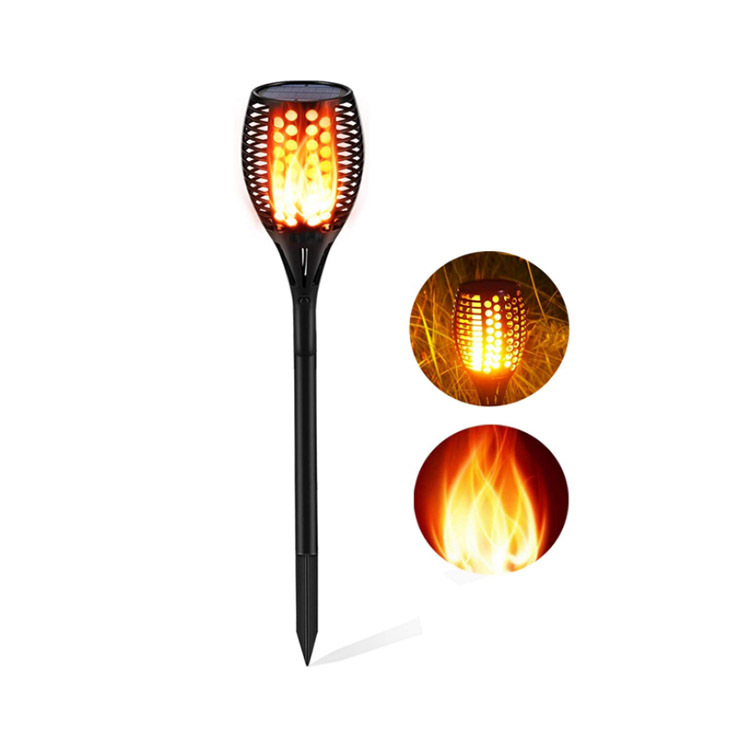 太阳能灯96led户外火焰感应灯地插庭院景观壁灯太阳能花园草坪灯|ru