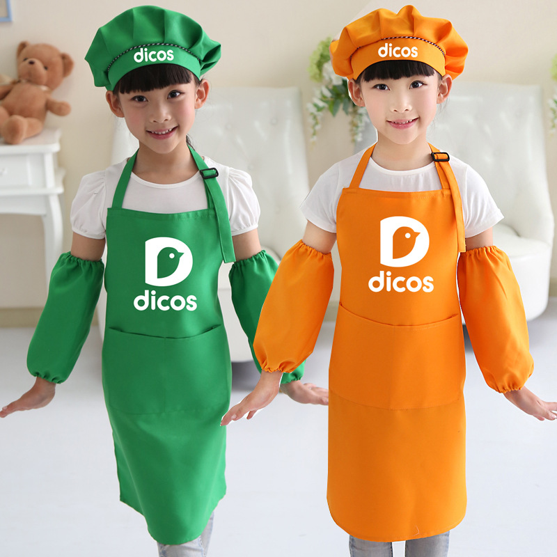 Dekeshi delantal traje abrigo para niños ropa para hornear delantal publicitario cake shop Museo de Arte comida impresión