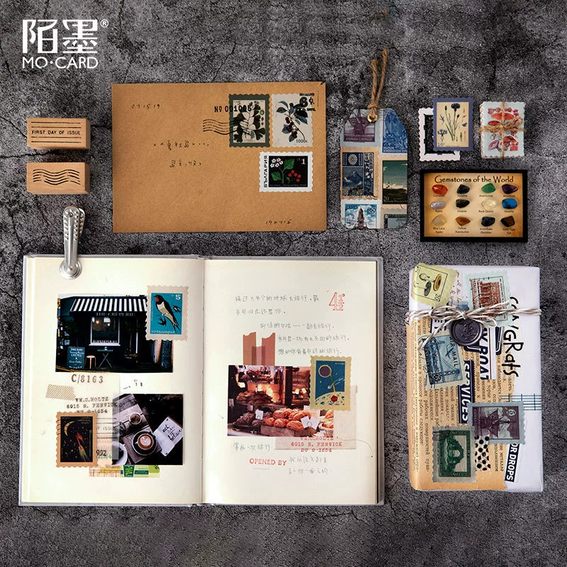 Мо штамп наклейка Сумка филателистический музей серии ретро завод ручной счет DIY декоративные наклейки 6 вариантов