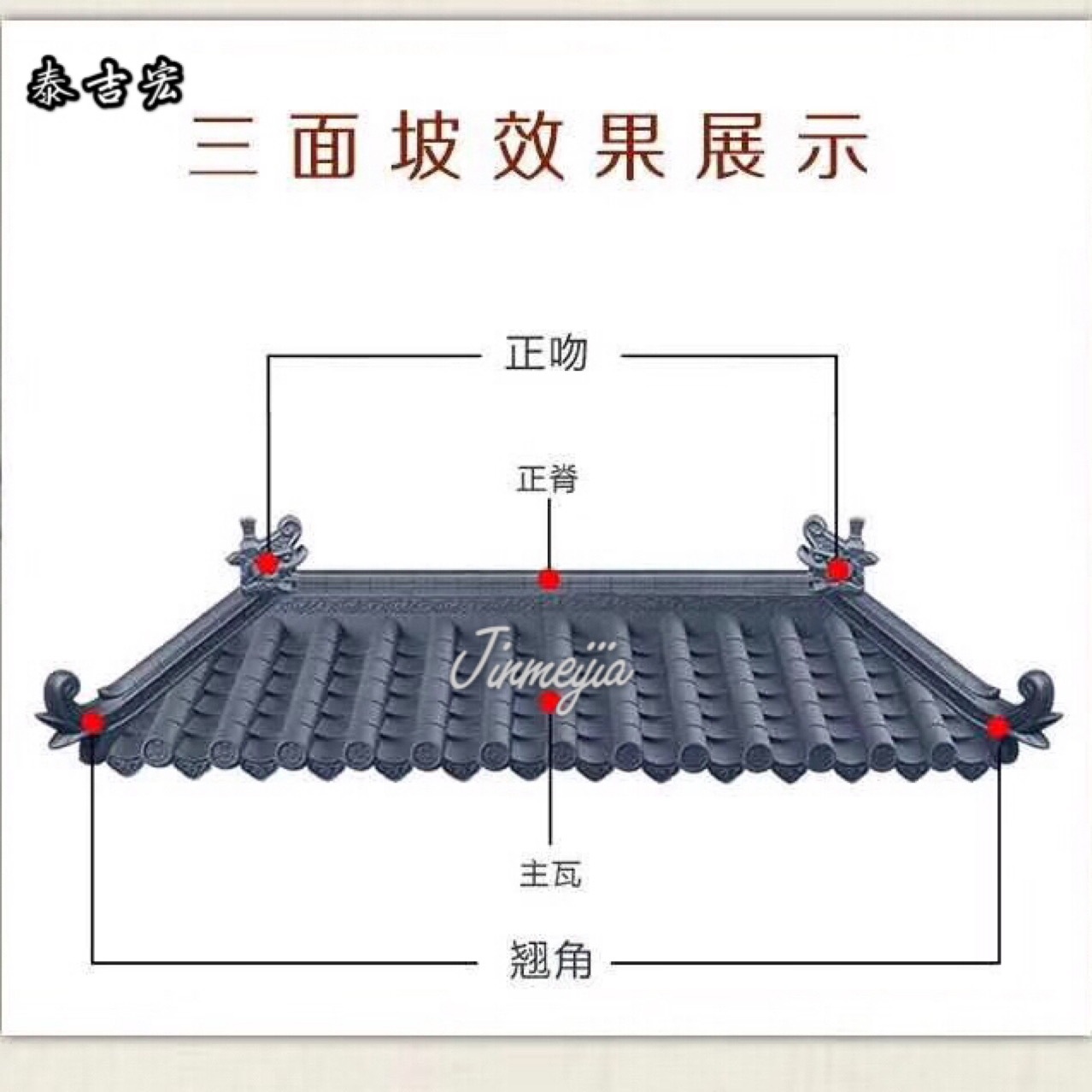 仿古建筑瓦50cm 实力商家 安装简单 颜色多选 量大包运费复古