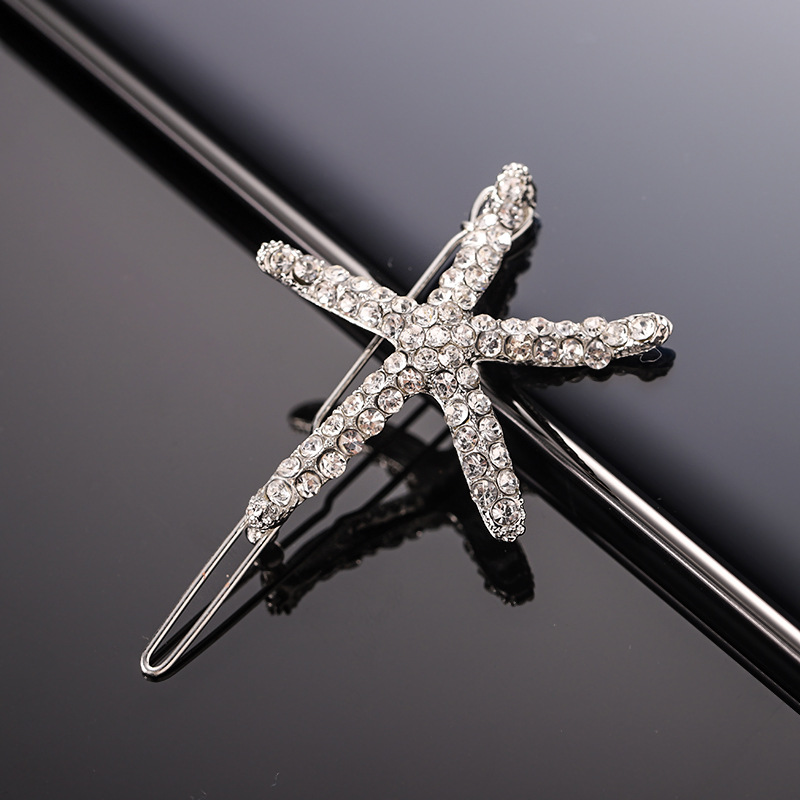 Moda Estrella De Mar Metal Embutido Diamantes De Imitación Pinza Para El Cabello 1 Pieza display picture 5
