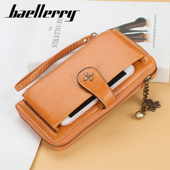 Baellerry Women's Long Wallet Korean Version Multifunctional Zipper Phone Bag Fashion Clasp Handbag