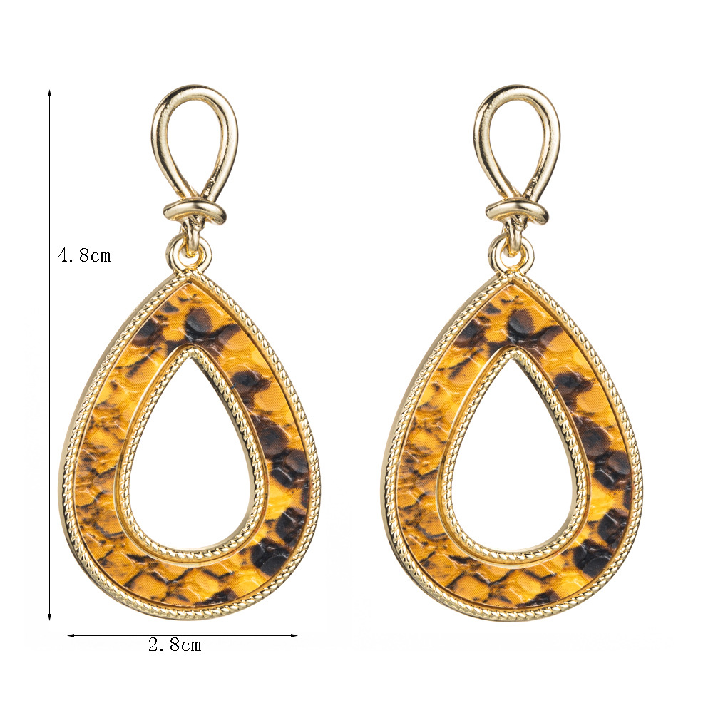 Fashion Simple Earrings Snakeskin Pattern Retro Alloy Drop Shape Christmas display picture 1