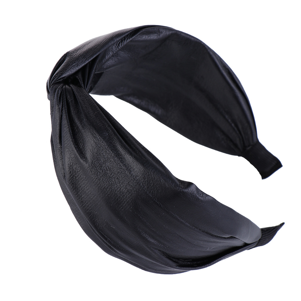 Korea's New Fabric Leather Patent Leather  Knotted Twisted Hook Hook Cross Wide Hair Band Headband Nihaojewelry Wholesale display picture 10