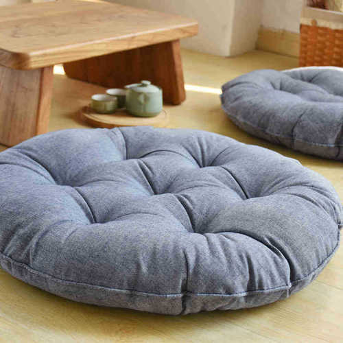 Japanese cotton and linen artistic fresh futon sofa cushion back tatami bay window solid color beautiful butt cushion meditation meditation