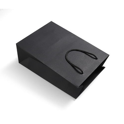 Hand Vertical Style Tote Bag Retail Black Cardboard Packaging Bag Food Takeaway Bag Clothing Shopping Bag Christmas