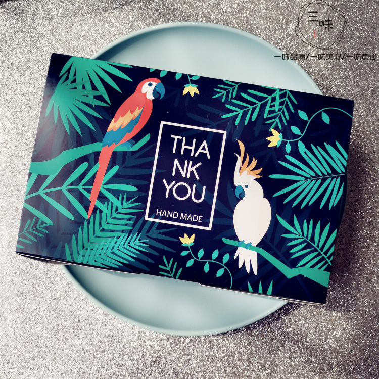 森系鹦鹉零食点心盒通用包装礼盒 阿胶糕补品包装盒花茶叶包装盒