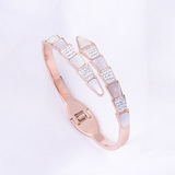 Вместительный и большой золотой универсальный браслет из нержавеющей стали, в корейском стиле, материал, женский стиль, 18 карат, розовое золото