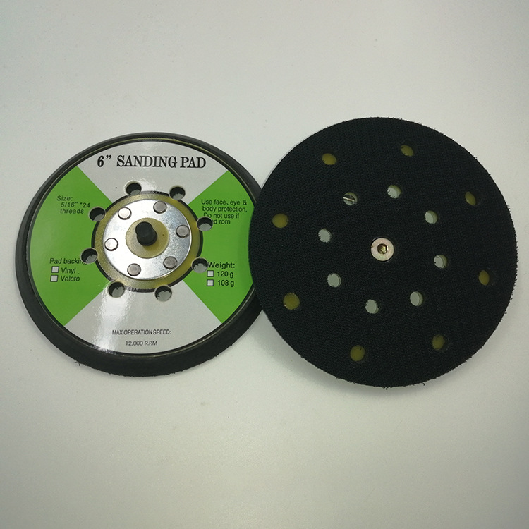 厂家 直供 6寸15孔 17孔气动砂纸抛光盘 打磨机自粘研磨底盘 吸尘