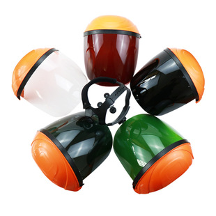 Factory direct high temperature resistant PC welding oil splash head-mounted portable edging protective screen yellow top mask