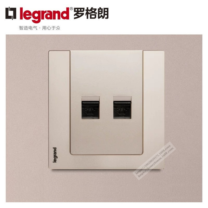 Legrand罗格朗 逸远系列 二位电话插-磨砂金K9/T01/2-J1