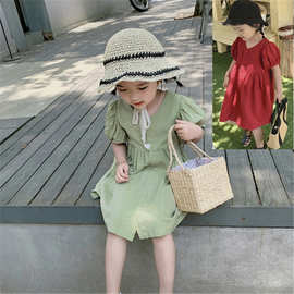 女童裙子简约秀气连衣裙公主裙26夏装新款外贸童装代发3-8岁