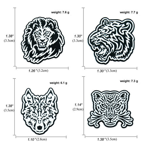 New creative exaggerated black and white tiger and lion brooch Men's domineering suit clothing alloy dripping oil corsage