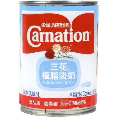 烘焙原料 雀巢三花植脂淡奶410g奶茶原料 家用咖啡伴侣淡炼乳原装|ms