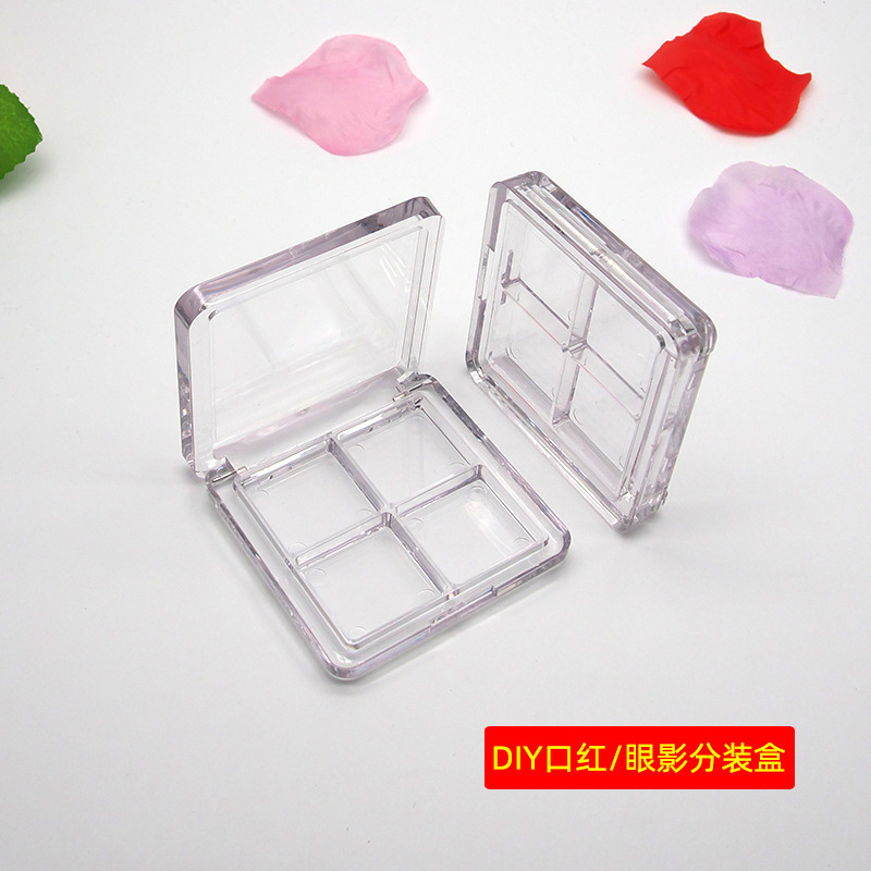 Transparent Four-color Eyeshadow Box Empty Box Free Combination Eyeshadow Box DIY Lipstick Box Pressure Plate Package Material