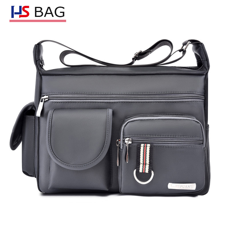 新款男士单肩包横款方形加厚牛津布斜挎包商务男士出行大容量背包