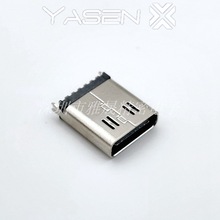 SֱN USB Type-C/F 6PinֱʽSMTNĸH=10.0 5A