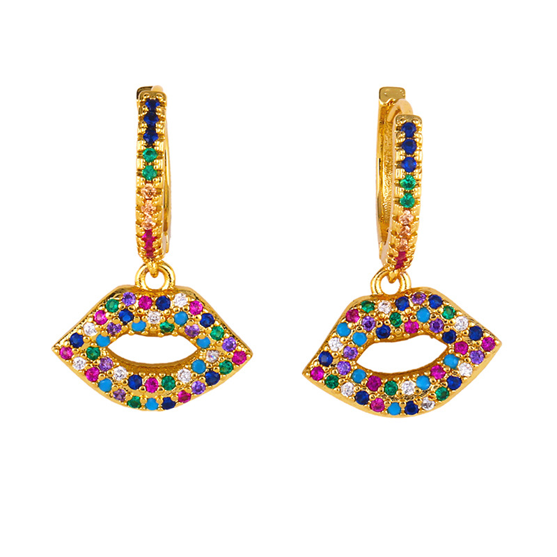 Ins Internet Celebrity Coloré Zircon Boucles D'oreilles Européen Et Américain Style Fatima Main Boucles D'oreilles Mode Personnalisé Oreille Clips Boucles D'oreilles Err55 display picture 5