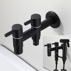 Black extended washing machine faucet special 4 minutes 6 minutes 304 stainless steel household water faucet mop pool spout