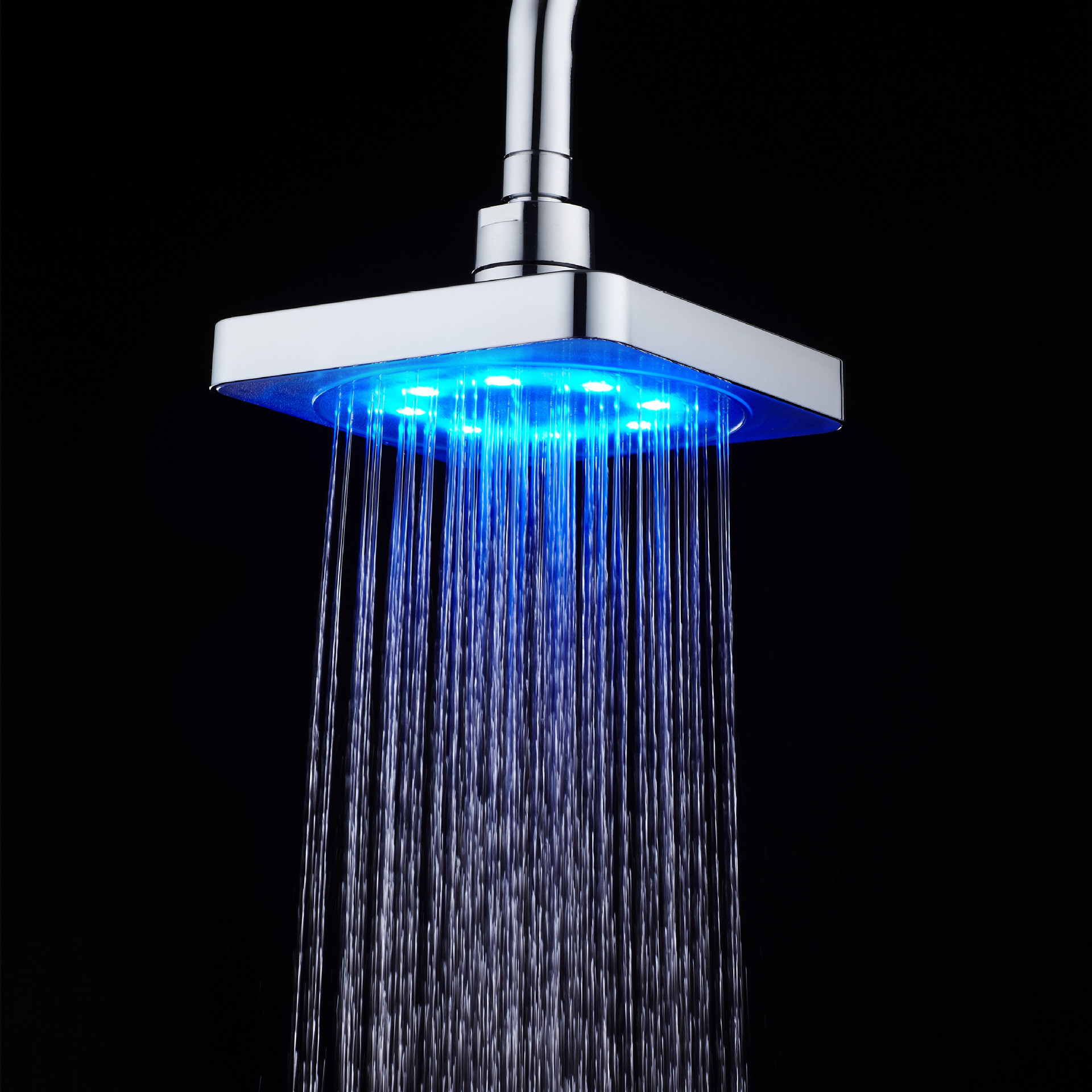 The manufacturer supplies 6-inch ceiling shower heads with LED temperature control and seven-color self-changing bathroom shower heads with square ceiling spray undefined