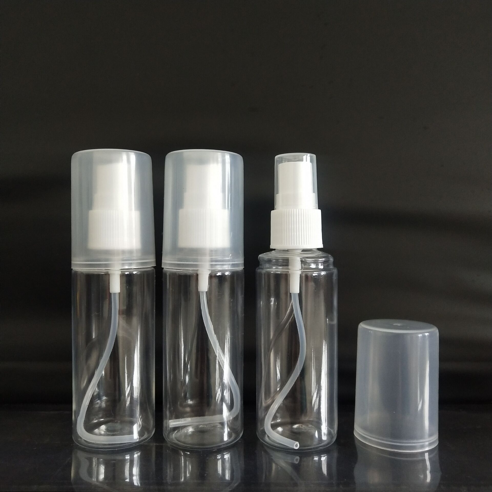 厂家批发60ml大帽喷雾瓶 pet透明塑料瓶 化妆水喷瓶 现货