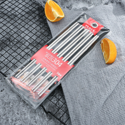 direct deal 304 Stainless steel chopsticks Korean chopsticks tableware Mirror-polished square Anti scald non-slip chopsticks