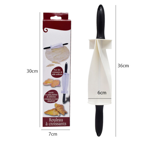 DIY烘培 牛角包擀面杖 牛角包切皮器厨房用品多功能滚轴牛角包刀