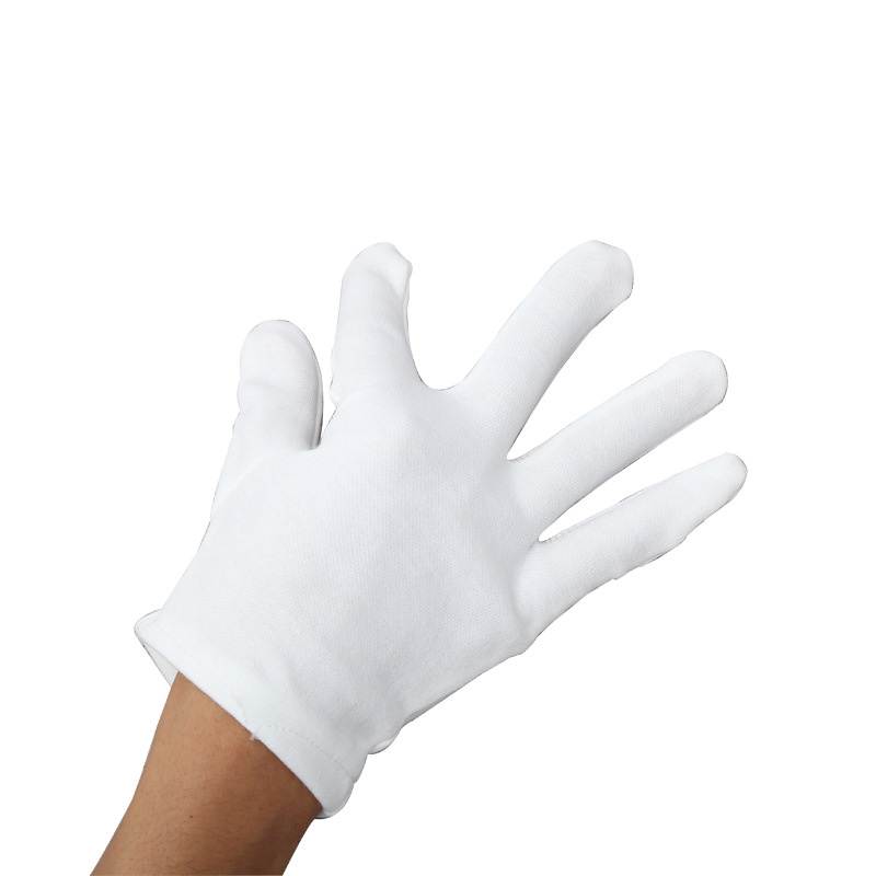 厂家供应白色棉毛作业手套文玩礼仪劳保手套白棉手套可加工定制