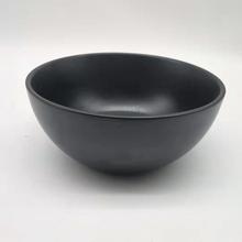 创意纯色黑色5.5寸异型高底陶瓷碗汤碗沙拉碗