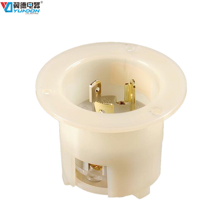 翼德20A三芯美标工业插头 美式公母连接器暗装插头美规防脱落插头