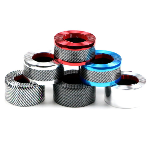 Car door sill strip carbon fiber bumper anti-collision strip anti-step carbon fiber pattern universal body film sticker decorative strip