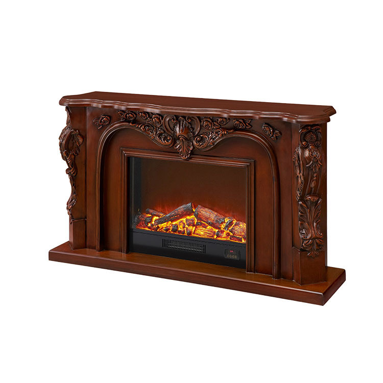 Embedded system Electric Fireplace Manufactor Direct selling European style classical solid wood fireplace Customizable high-grade Retro Deep color fireplace