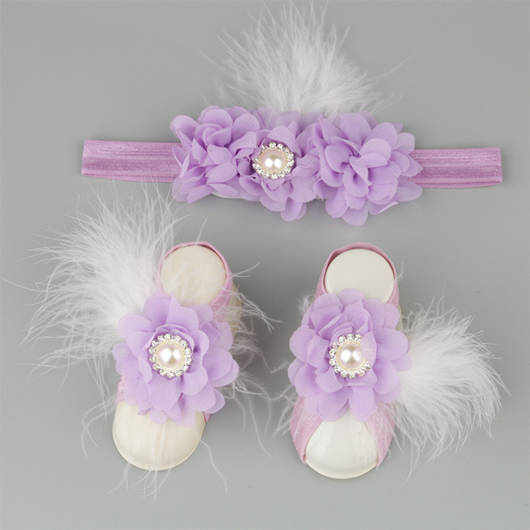 Baby Children Chiffon Flower Head Flower Foot Flower Footband Wholesale Nihaojewelry display picture 9