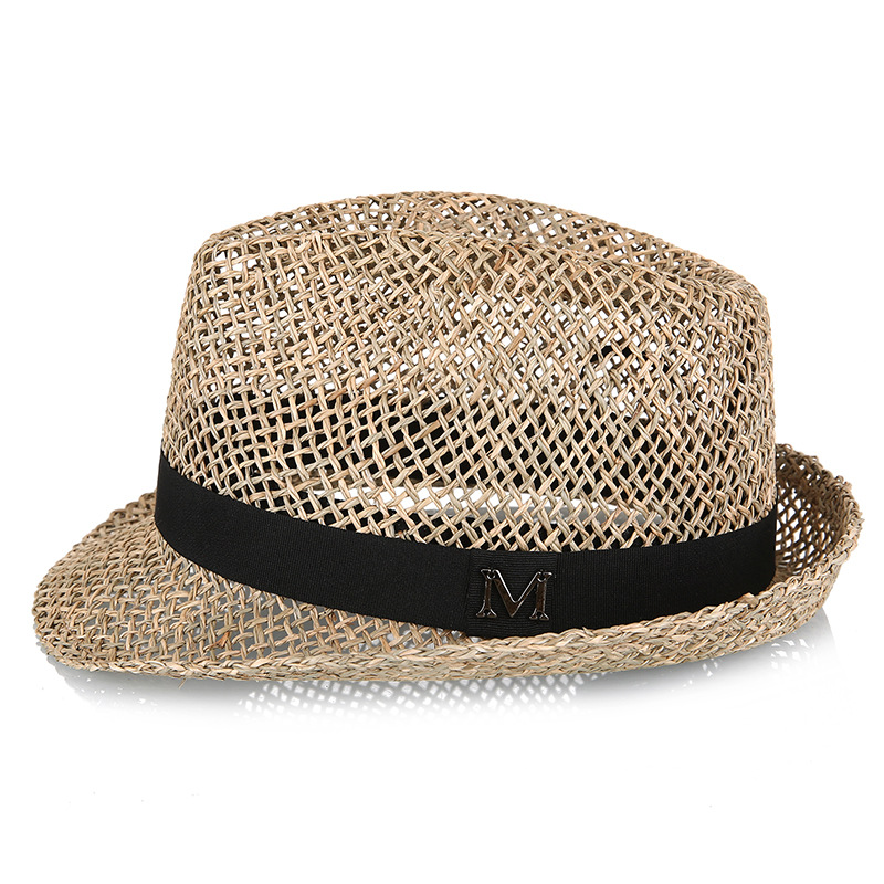 Sombrero de paja verano hueco sol sombrero moda hecho a mano hierba al aire libre que forma el sombrero octogonal sombrero al por mayor