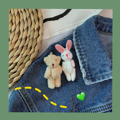 Ins Japanese cartoon bear rabbit brooch cartoon plush brooch Teddy bear white rabbit brooch cute accessory