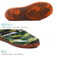 Men's Camouflage Rescue Knee-High Extra Long Waterproof Safety Rain Boots Anti-Slip Wear-Resistant Transplanting Shoes Fishing Waterproof Tall Rain Boots