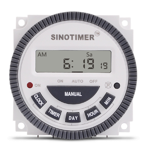 TM619 programmable 7-day cycle timer switch with smart time control, 1 normally open, 1 normally closed
