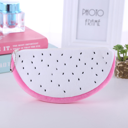 New Cartoon Zipper Fruit Pen Bag Large Cell Phone Bag Creative Multifunctional Coin Purse Student Supplies Wholesale