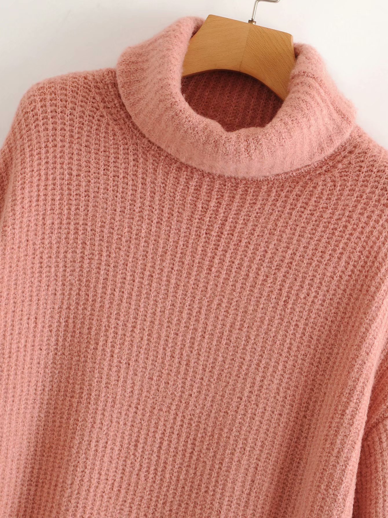 Turtleneck Loose Solid Color Sweater NSAM29902