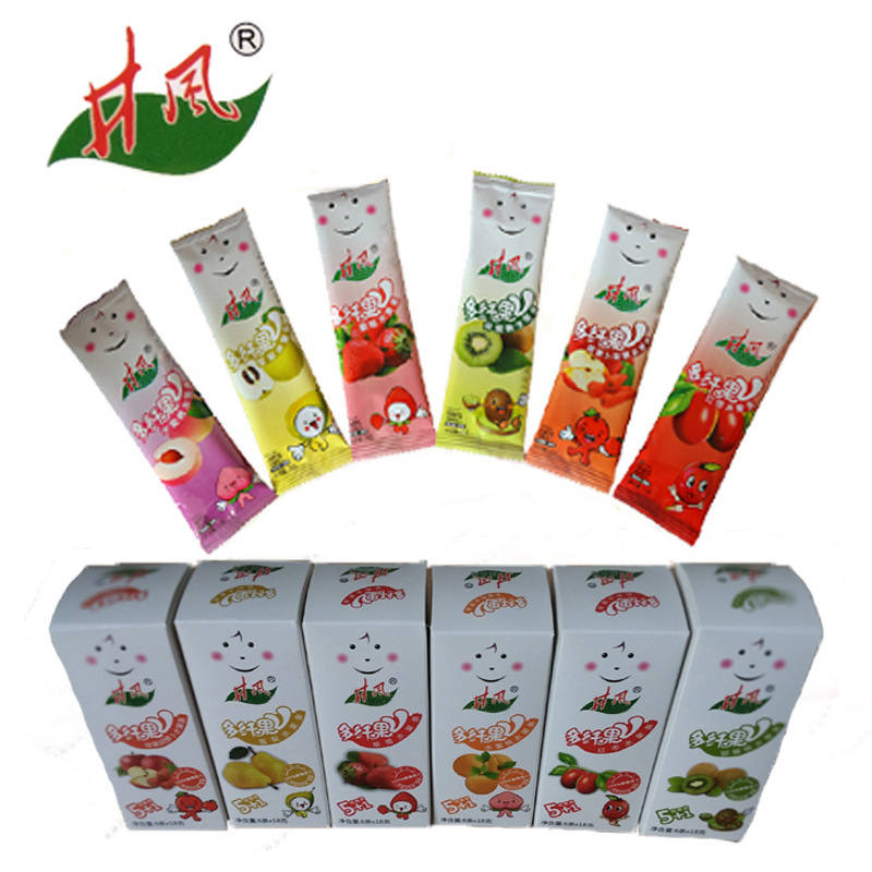 厂家直销井风6种口味混合草莓水果条 水蜜桃多纤果不上火果肉条|ms