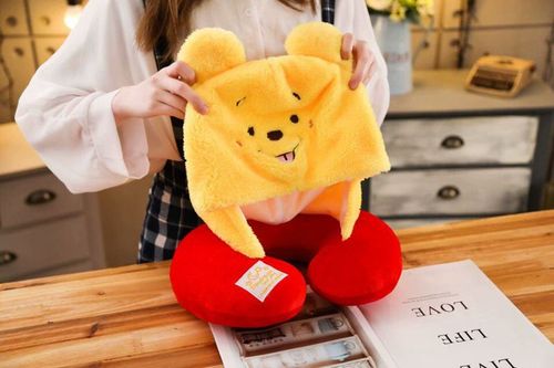 Car neck pillow, travel hooded neck pillow, single office nap pillow, cartoon U-shaped pillow plush toy
