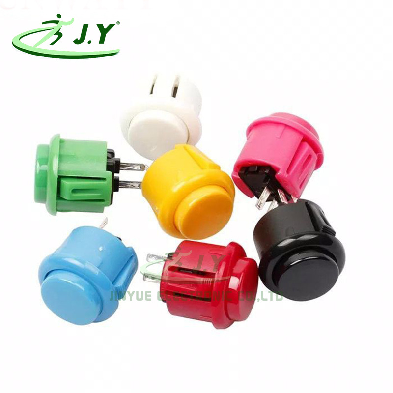 24mm卡式按键小圆按钮开关拳皇街机按键游戏机按钮自复位按键