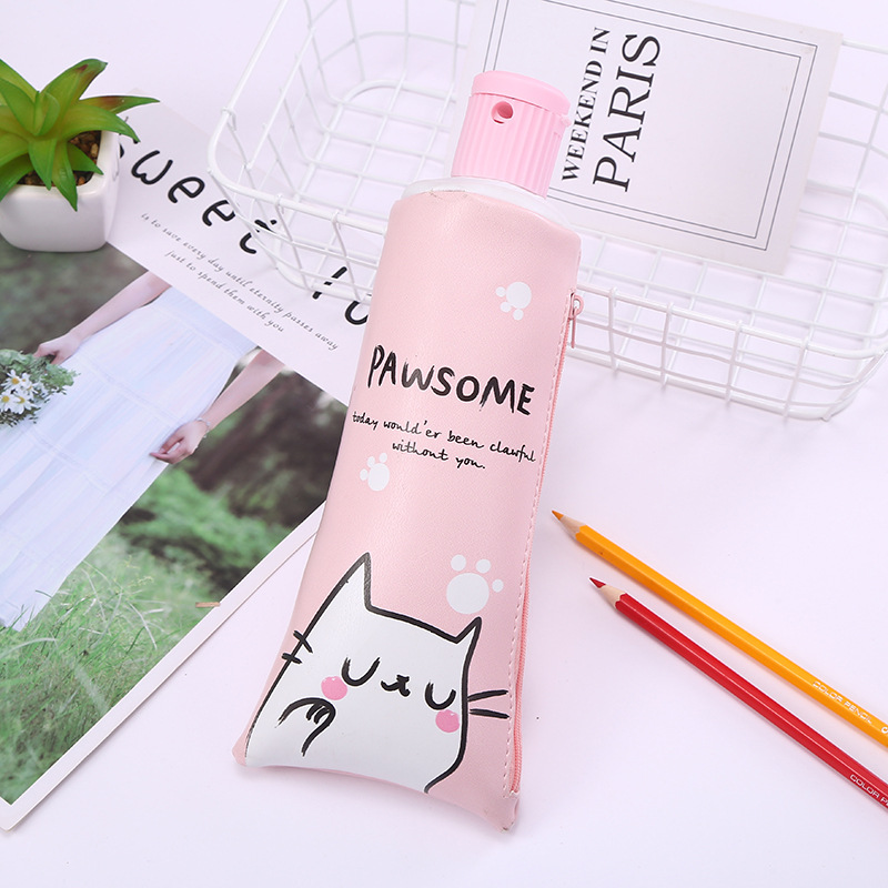 Customizable cute cartoon creative unicorn pen case with pencil sharpener and toothpaste shape, large-capacity storage stationery bag detail image 10
