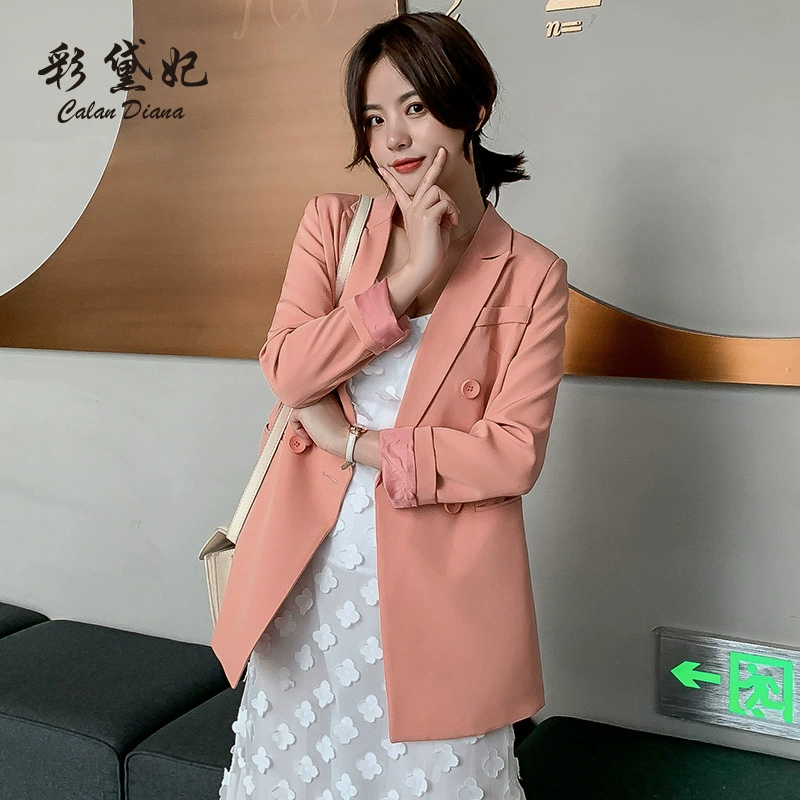 2022 Весна и лето новый маленький пиджак в Корейском стиле, женский модный Повседневный всеподходящий свободный костюм интернет-знаменитостей, Женский Топ